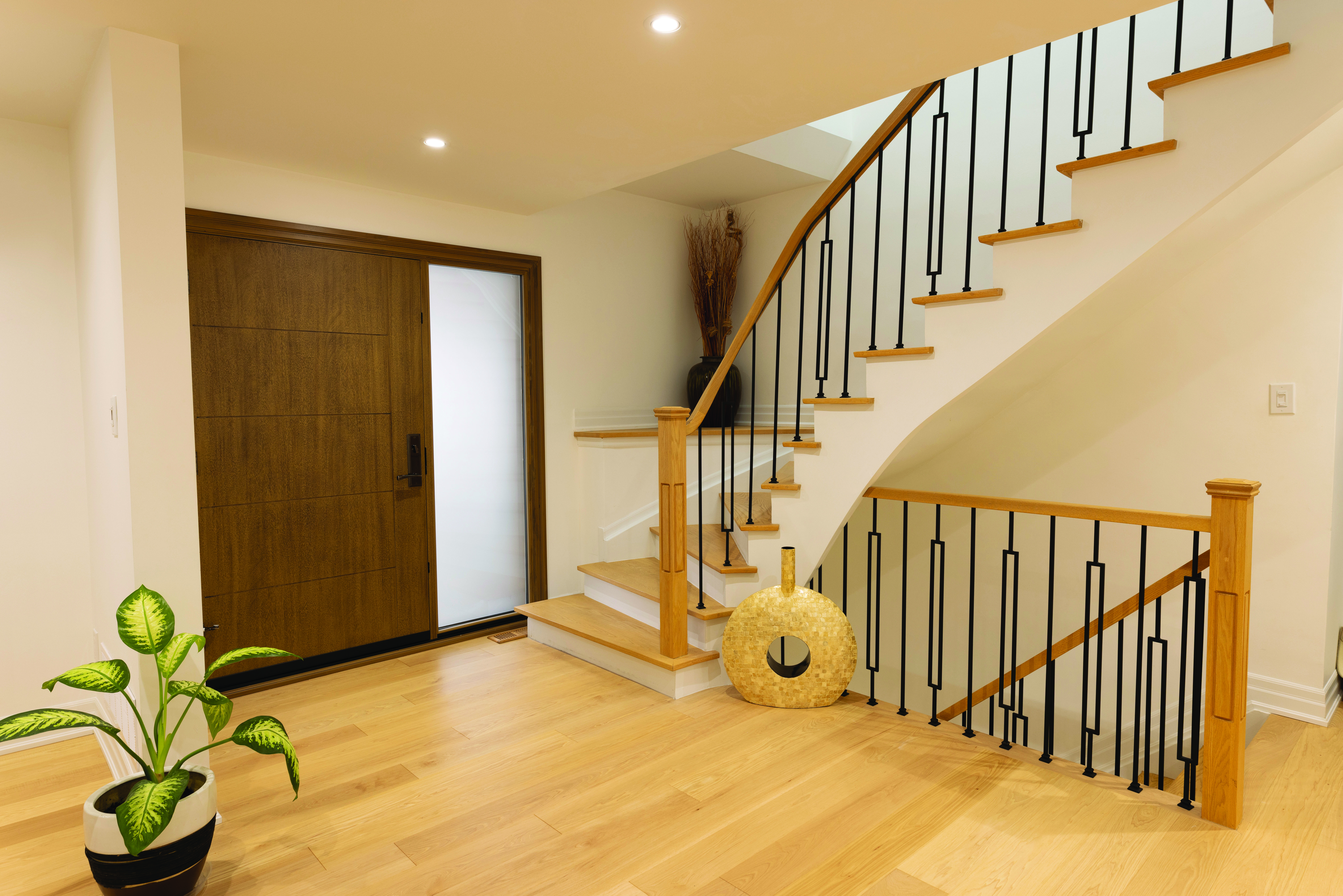 Entryway with Large Entrance Door Contemporary Canadian Home